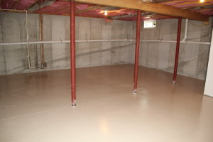 Future room area, floor painted and cleacoated